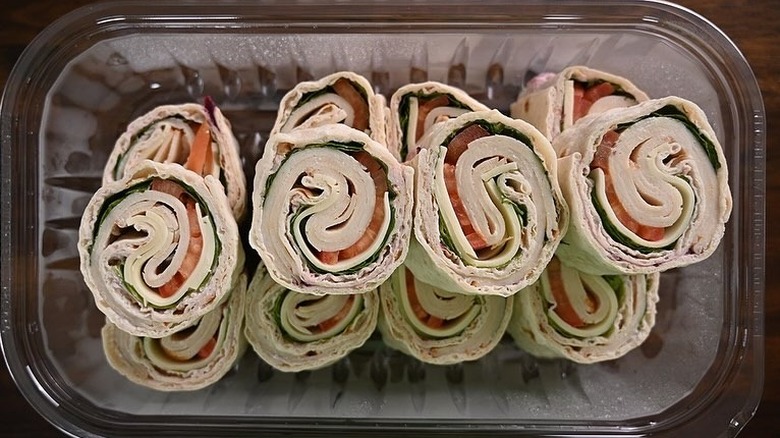 Tortilla wrapped lunchmeat pinwheels