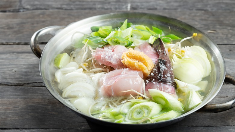 monkfish soup with vegetables