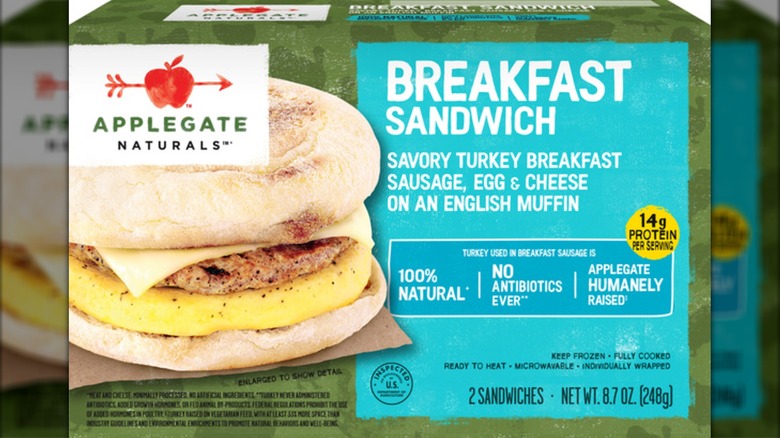 A box of Applegate Naturals Turkey Breakfast Sandwiches