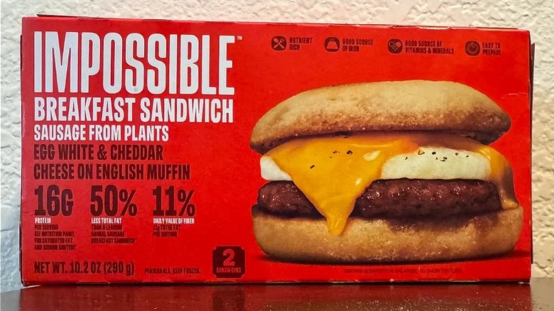 A box of Impossible Breakfast Sandwiches