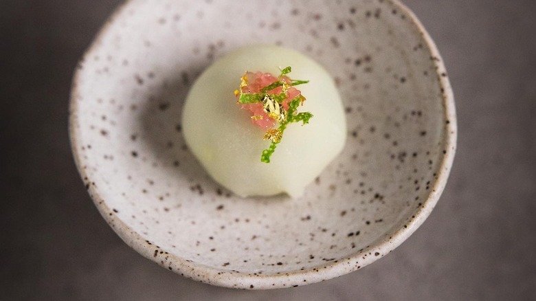 avocado mint mochi at Atelier Crenn restaurant