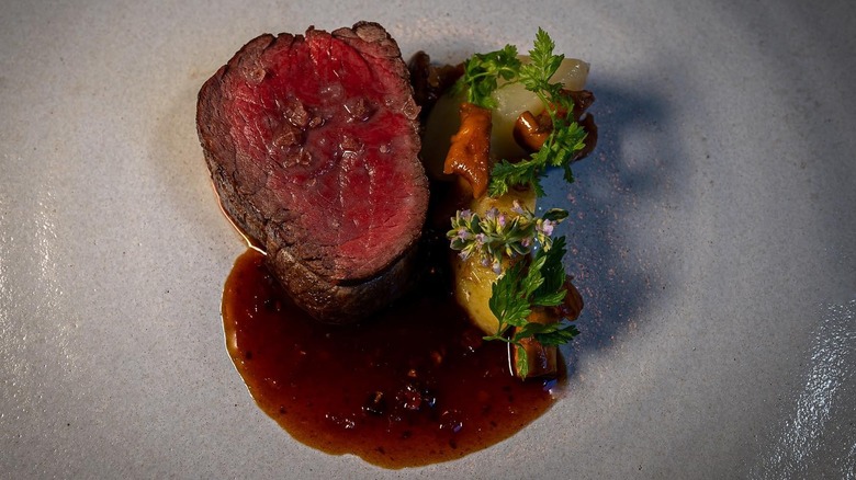 bison plated at Beckon restaurant