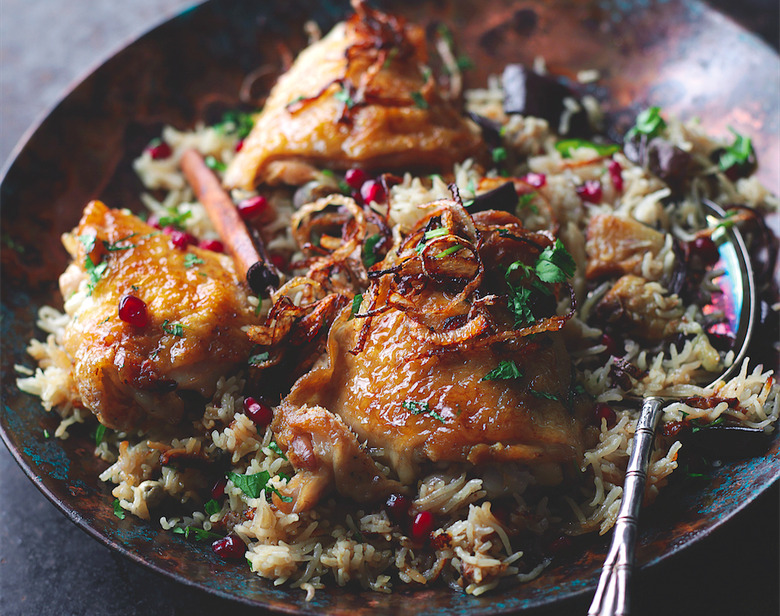 Honeyed Chicken And Eggplant Biryani Recipe