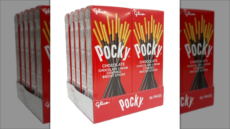 A case of Pocky Cream Covered Biscuit Sticks, Chocolate from Costco