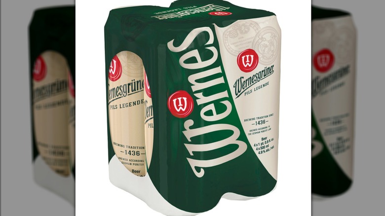 Package of Wernesgruner Pils Legende Beer
