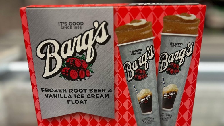 a box of barq's frozen root beer and vanilla ice cream floats