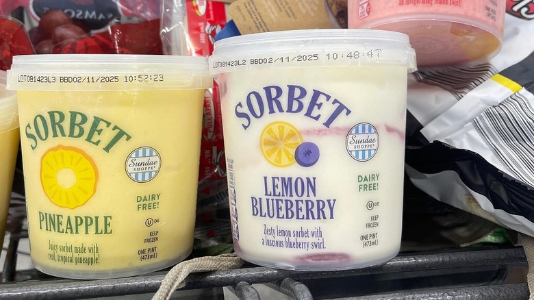lemon blueberry and pineapple sorbet