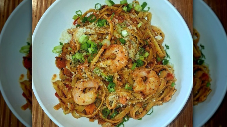 A plate of Cajun Shrimp Fettuccine at Noodles & Company