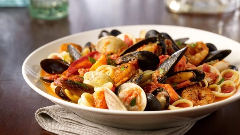 A plate of Linguine di Mare at Maggiano's Little Italy