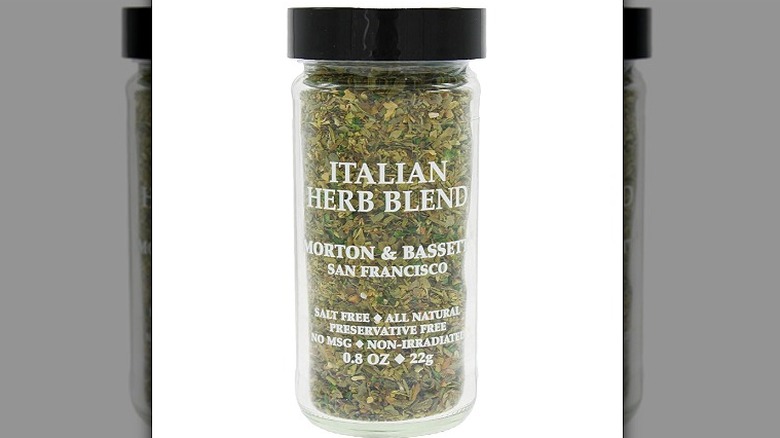 A bottle of Morton & Bassett Italian Herb Blend against a white background