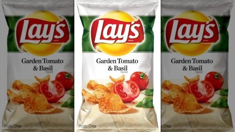 Three bags of Lay's Garden Tomato & Basil