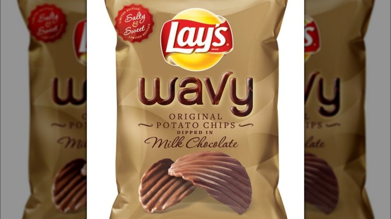Bag of Wavy Original Potato Chips Dipped in Milk Chocolate