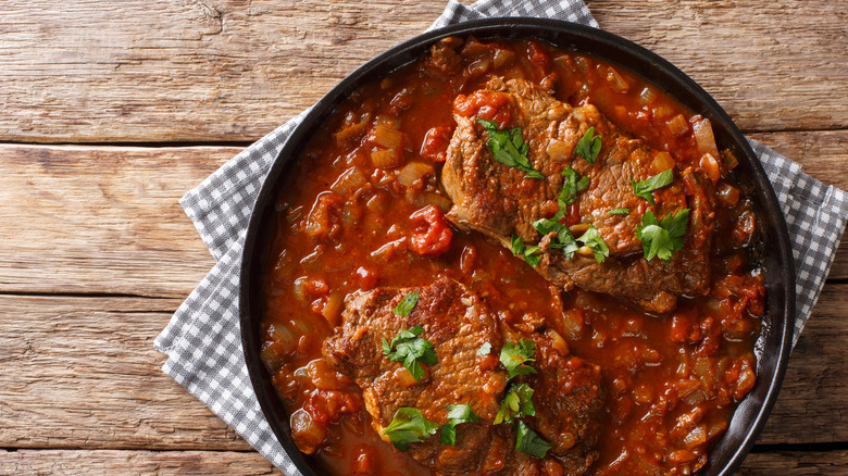 Swiss Steak in a serving dish