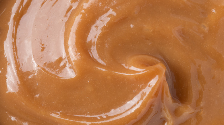 Close up view of dulce de leche