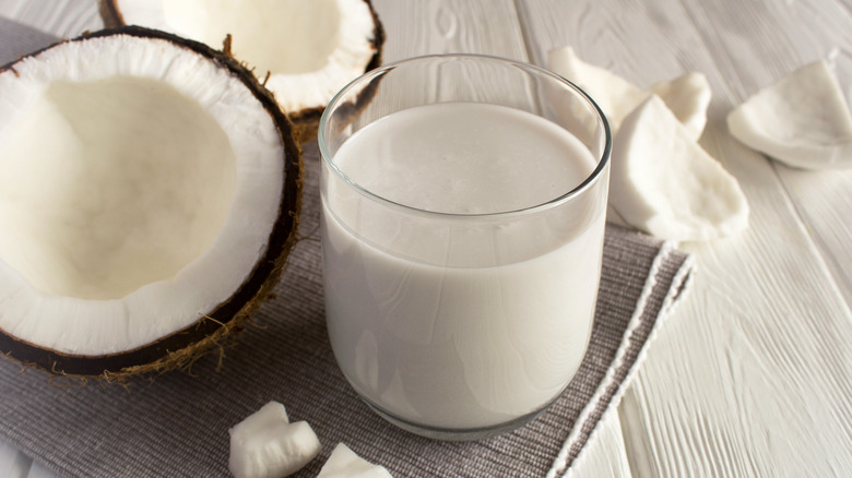 glass of coconut milk