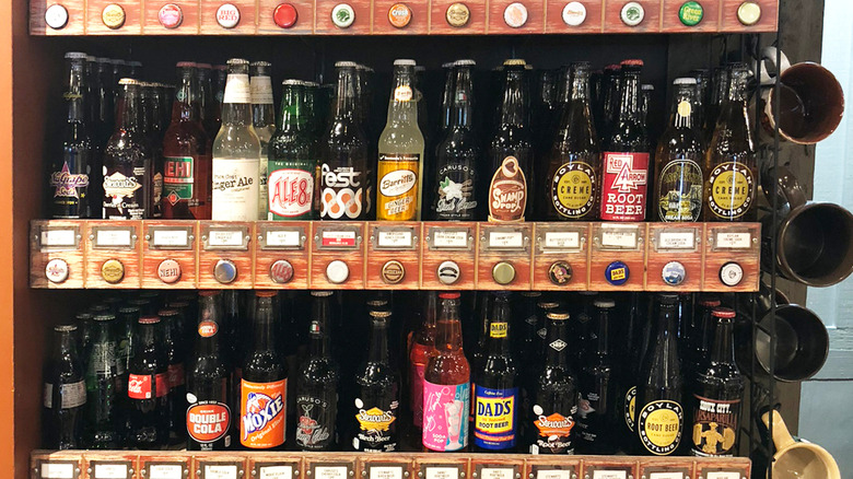 Soda display at a Cracker Barrel Old Country Store