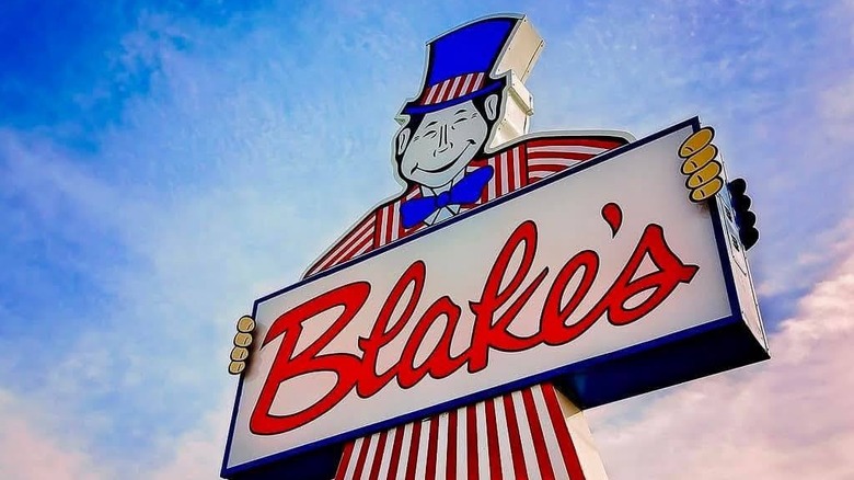 Blue and red Blake's Lotaburger sign