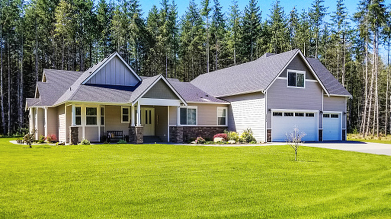 Manicured lawn outside of a home