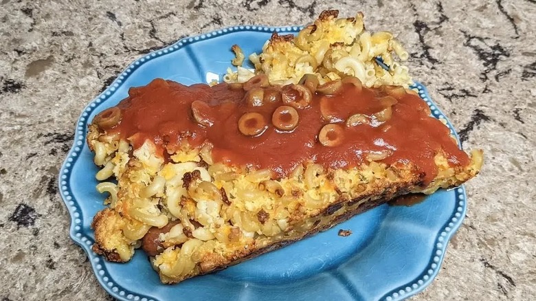 Frankaroni loaf on plate