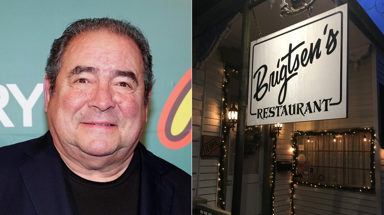Emeril Lagasse and Brigtsen's Restaurant sign