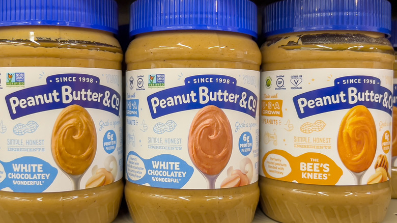 Jars of Peanut Butter & Co White Chocolate Wonderful on display in store