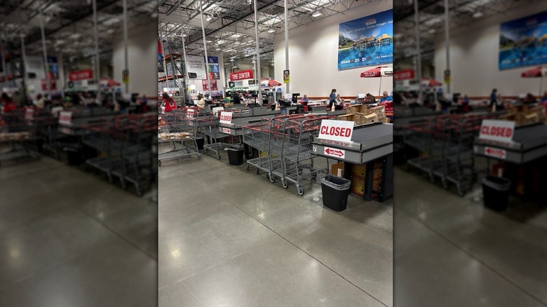 Multiple lane closures at a Costco warehouse