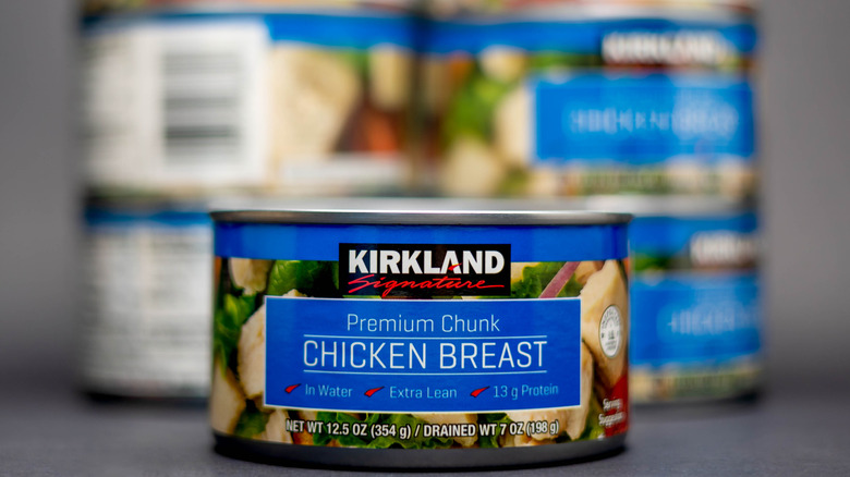 Can of Kirkland canned chicken