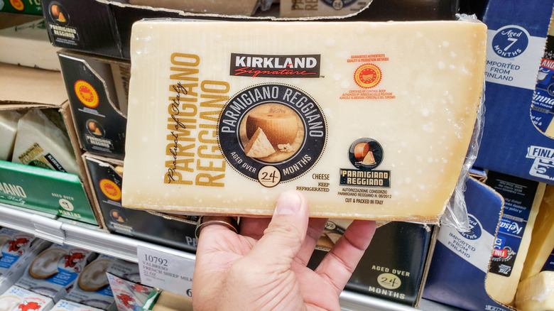 Block of Kirkland Parmesan cheese