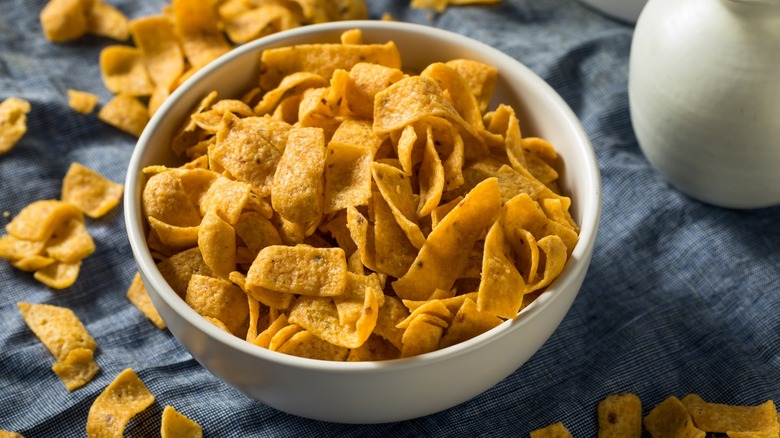 White bowl of Frito corn chips