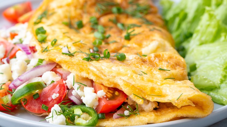 stuffed American style omelet
