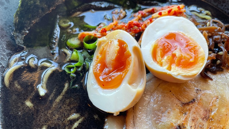 Soft-boiled egg in ramen