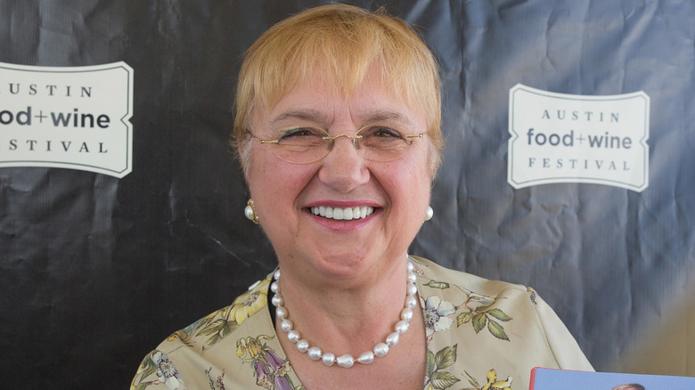 Lidia Bastianich smiling at an eent