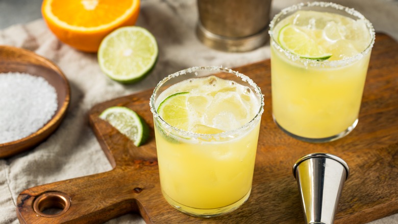 margarita with fresh lime and orange 