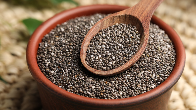 Bowl of chia seeds