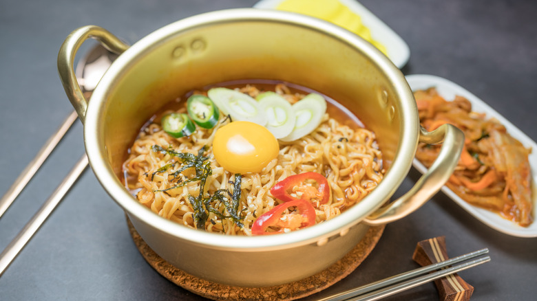 Ramen with egg yolk