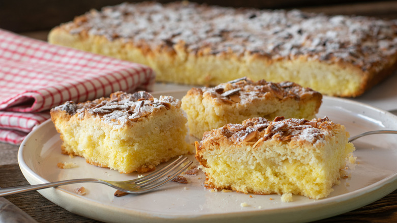a coconut spice sheet cake