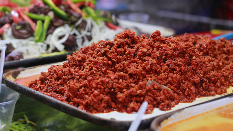A pan of cooked Mexican chorizo in a pan