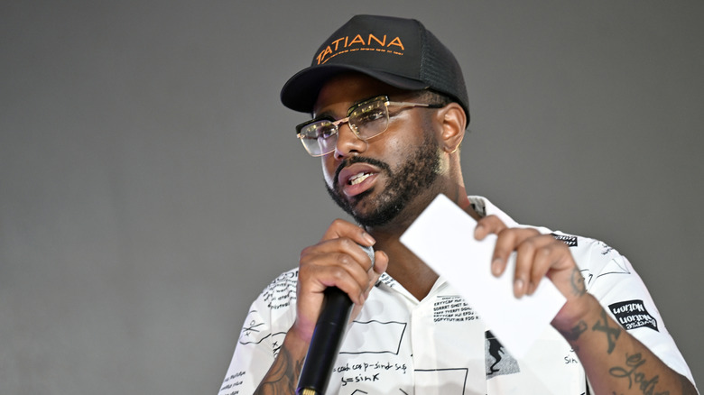 Kwame Onwuachi speaking at an event.