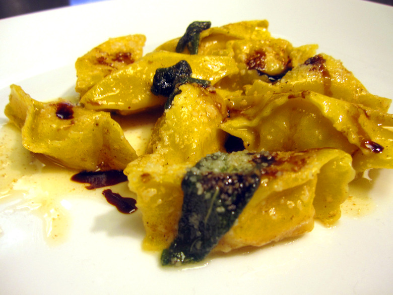 Agnolotti di Zucca, a squash ravioli that might be the ultimate fall/winter pasta dish.