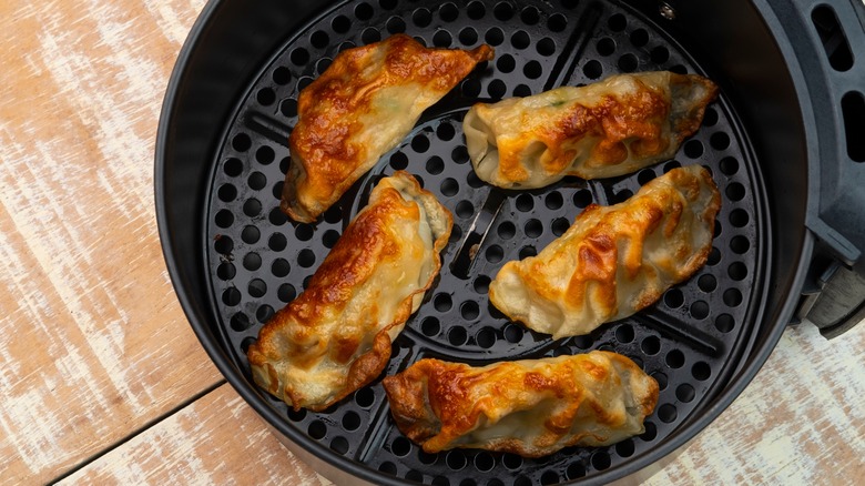 dumplings in air fryer basket