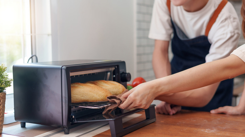 bread prepared in a toaster oven