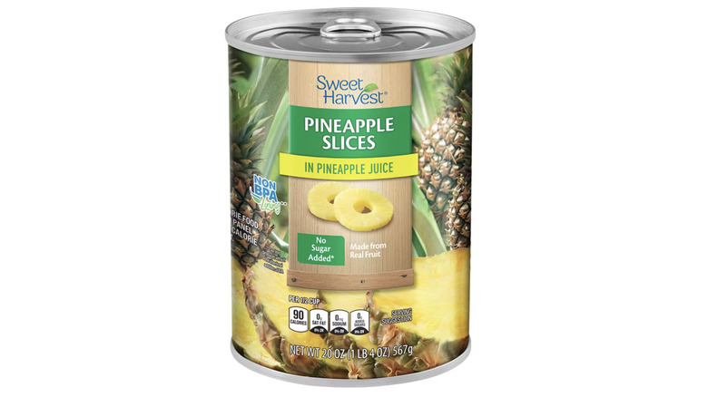 can of Aldi Sweet Harvest Pineapple
