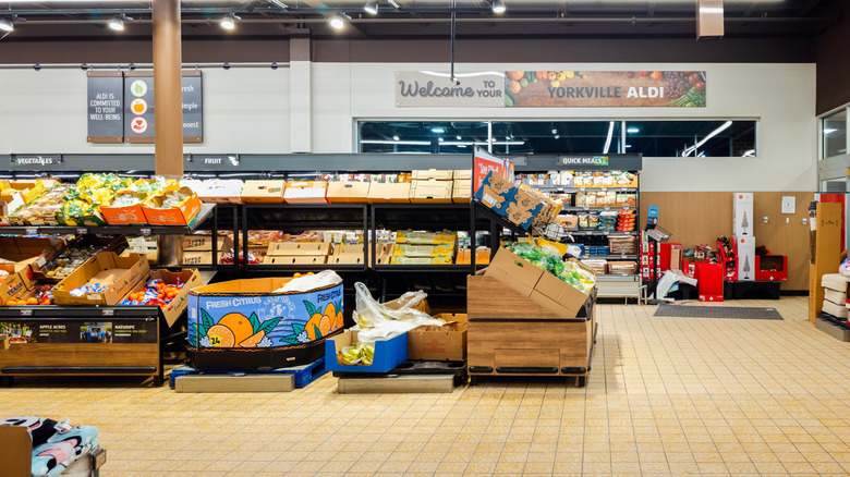 the produce section at Aldi