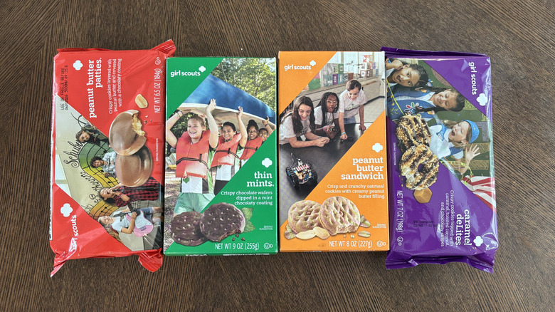 All four boxes of Girl Scout cookies