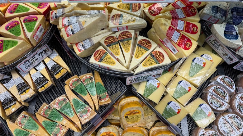 Selection of cheeses at Trader Joe's.