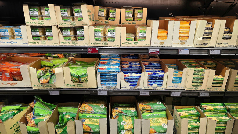 cheese selection photographed at Aldi
