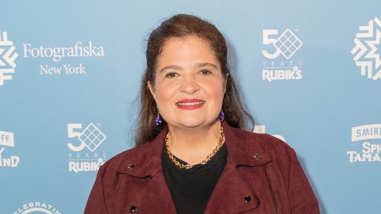 Alex Guarnaschelli smiles on the red carpet for an event