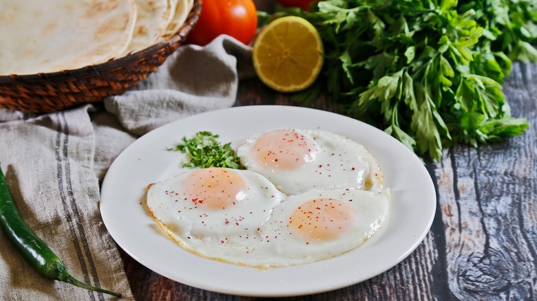 over-easy eggs