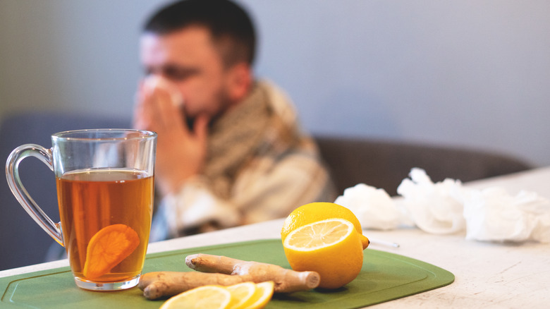 sick person in bed lemon