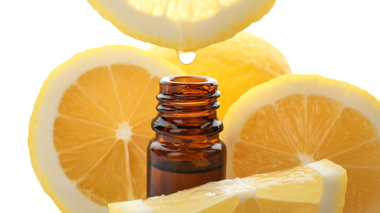 drop of lemon into bottle